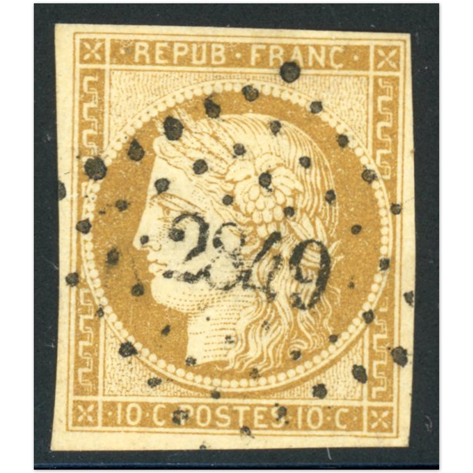 FRANCE CERES N°1 STAMP WITH NICE POSTAGE €365 SIGNED BROWN, RARE