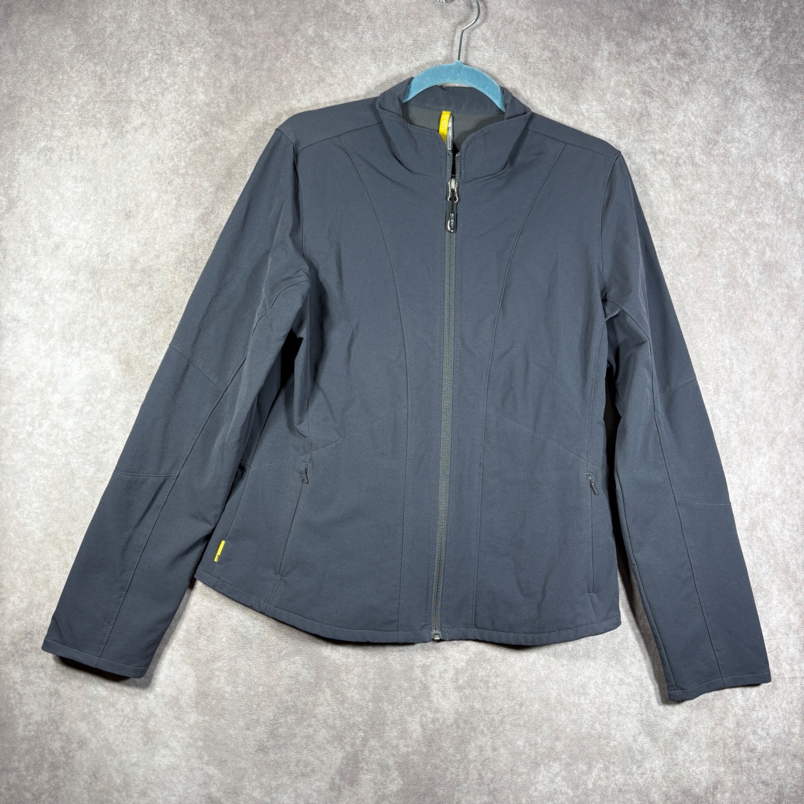 Lole Jacket Womens 12 Gray Full Zip Softshell Activewear Wicking Stretch Gym