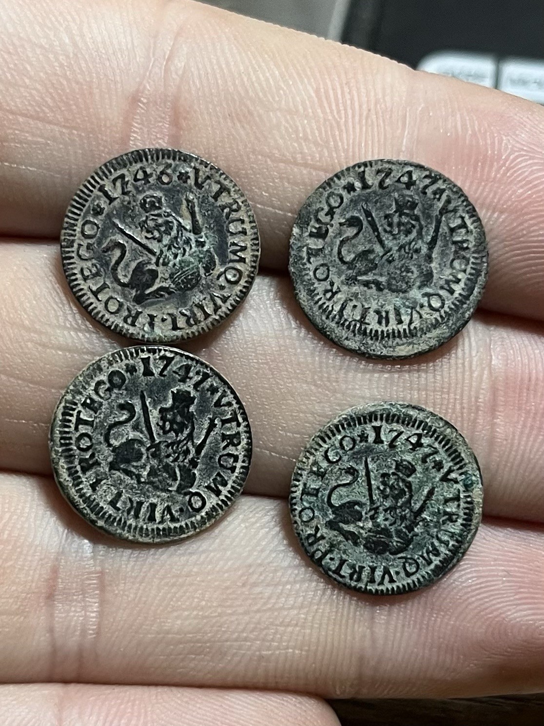 1740s 1 Maravedi Spanish Colonial Old 1 Coin Segovia Mint Pirate Era Lion Castle