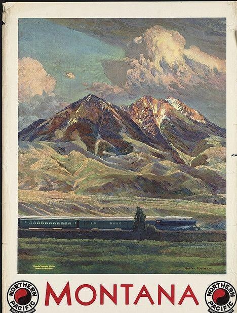 Visit Montana Northern Pacific Railroad Vintage 1920 17\