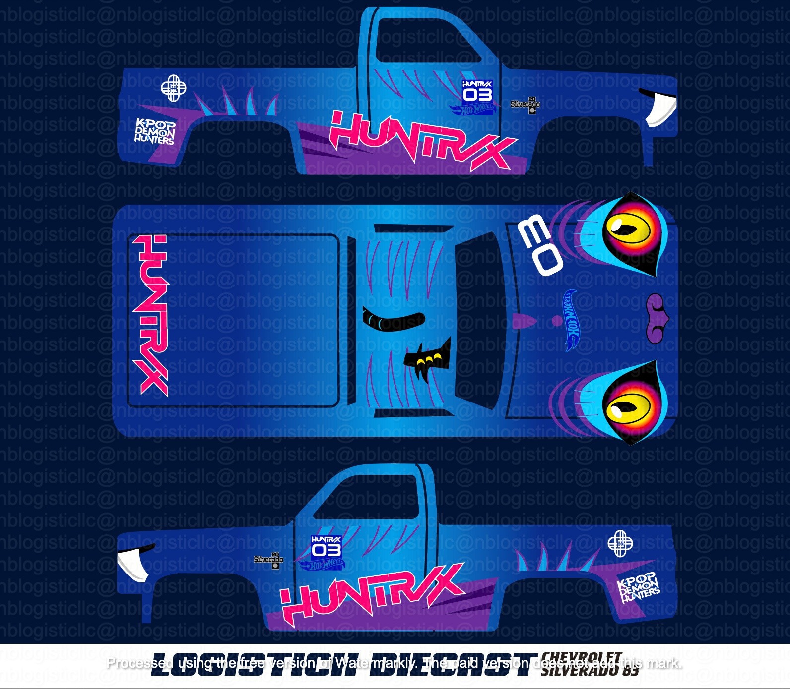 UNIVERSAL Water Slide Decals FOR HOT WHEELS \'83 Chevy Silverado a1
