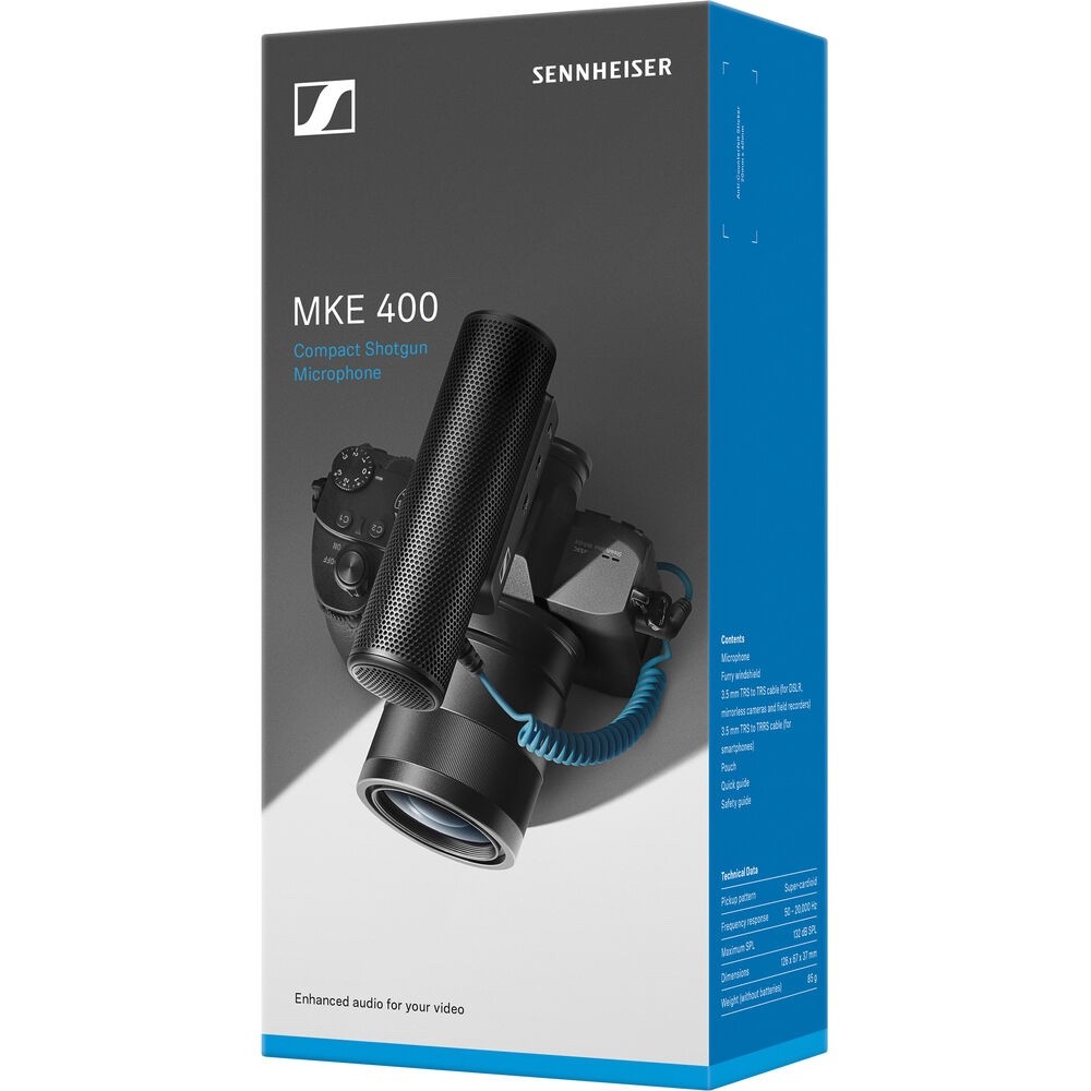 Sennheiser MKE 400 Camera-Mount Shotgun Microphone (2nd Generation) - LNIB