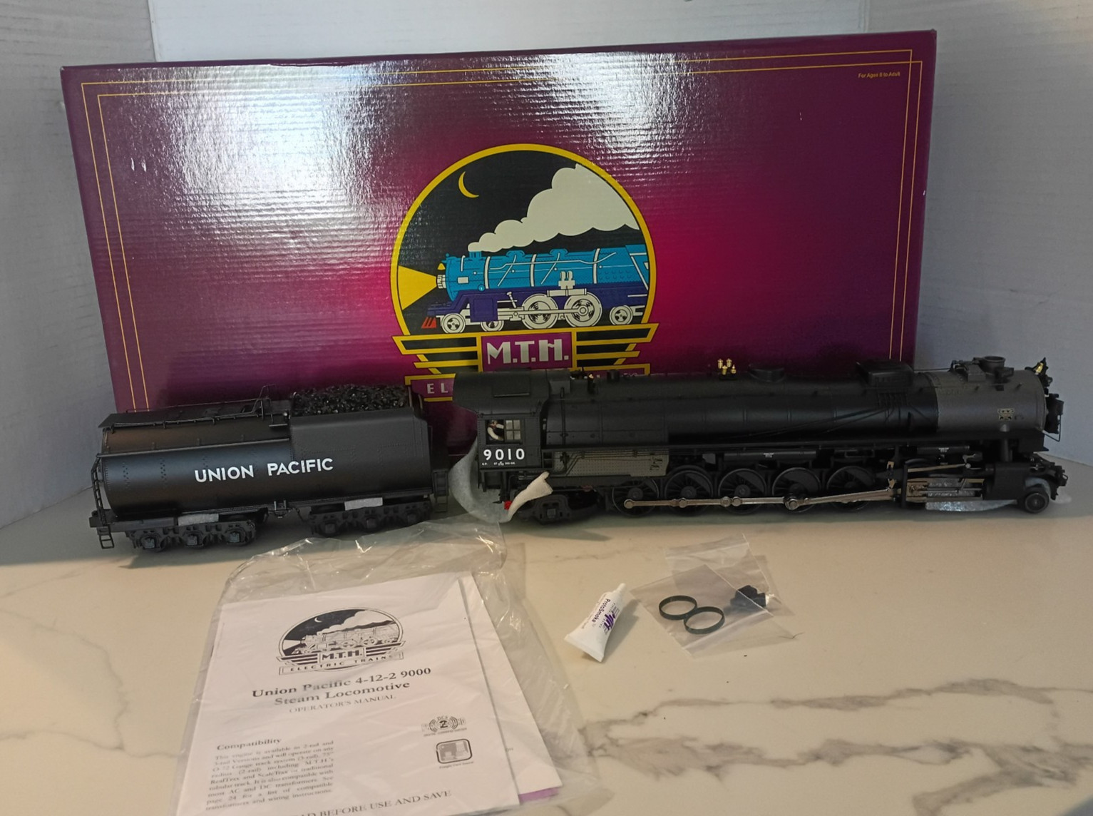 MTH 20-3294-1 UP 4-12-2 9000 Steam Engine #9010, Untested, AS IS