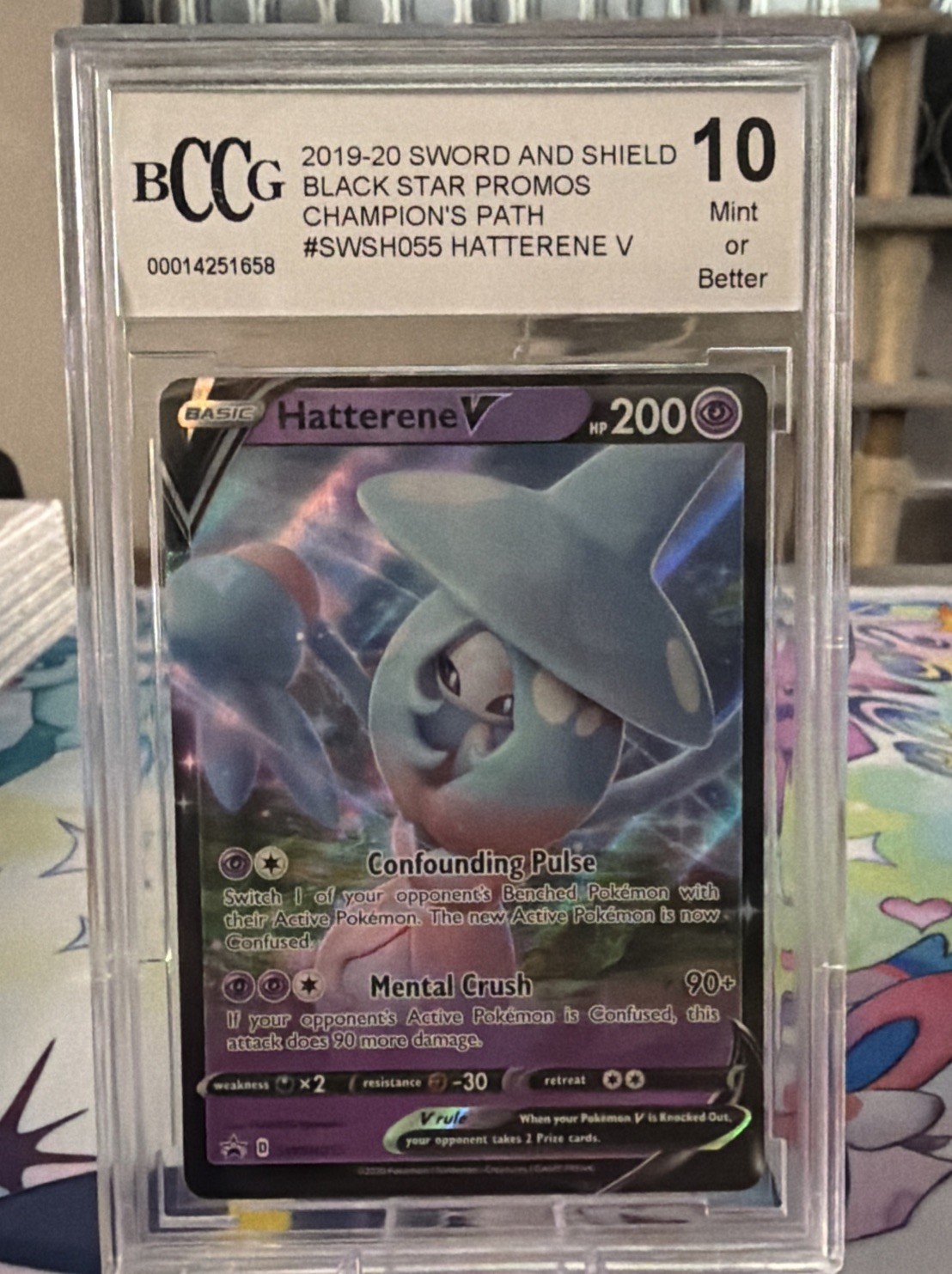 Hatterene V SWSH055 - Pokemon Sword & Shield Black Star Promo Card Hatterene V SWSH055 - Pokemon Sword & Shield Black Star Promo Card
