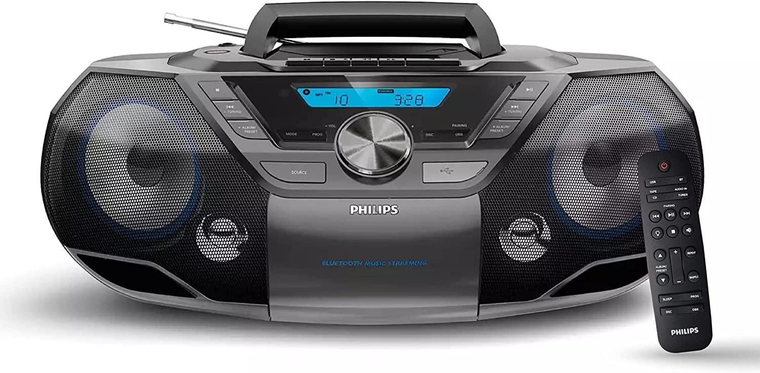 Philips Portable Cassette CD Player Boombox  Bluetooth. Radio/USB / MP3/ AUX