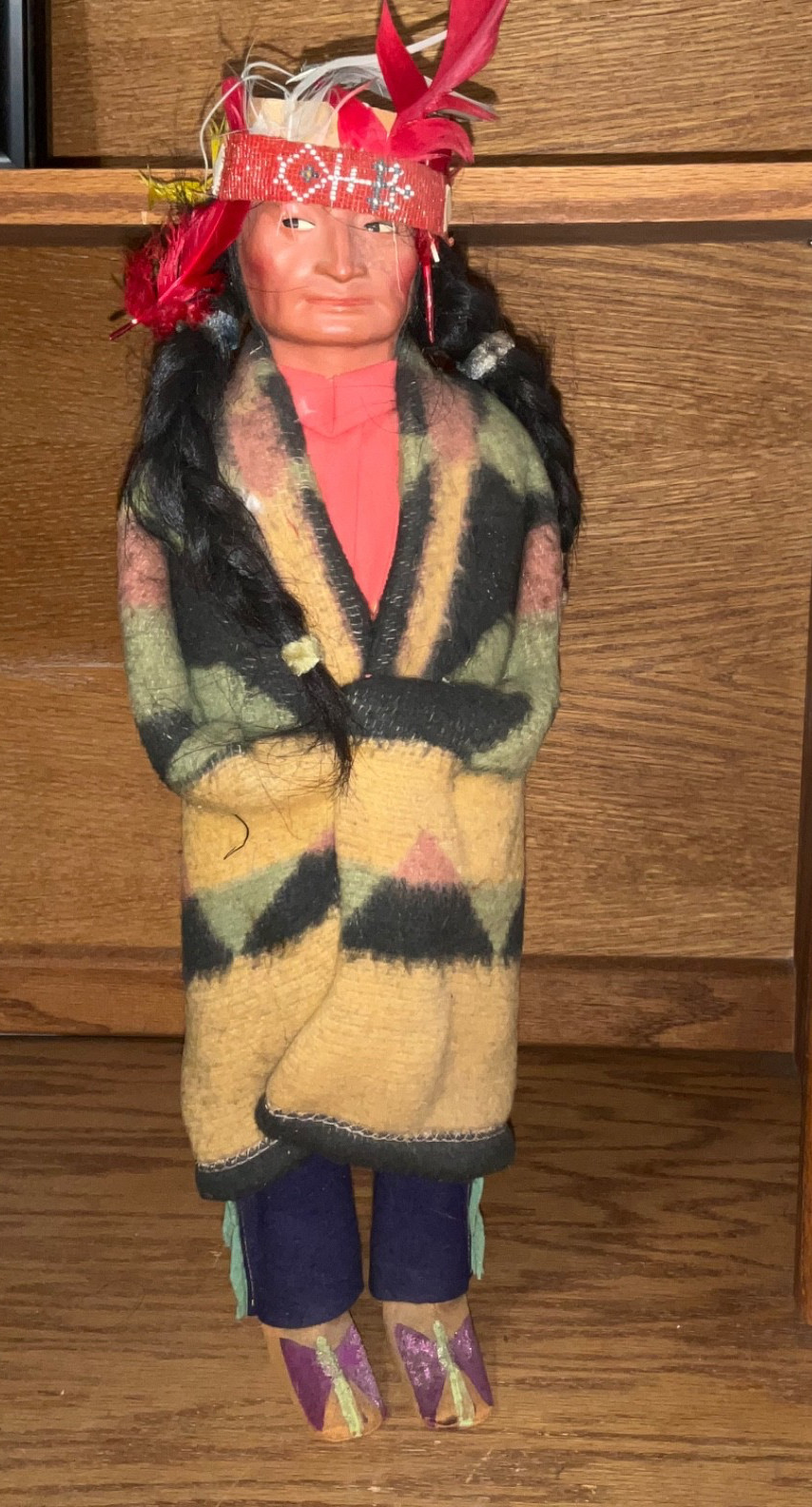 Vintage Skookum Bully Good Native American Chief Doll 17