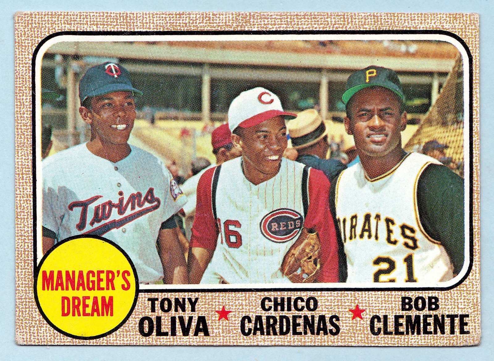 VINTAGE - 1968 - TOPPS - MANAGER'S DREAM - CLEMENTE, OLIVA, CARDENAS - No. 480 VINTAGE - 1968 - TOPPS - MANAGER'S DREAM - CLEMENTE, OLIVA, CARDENAS - No. 480