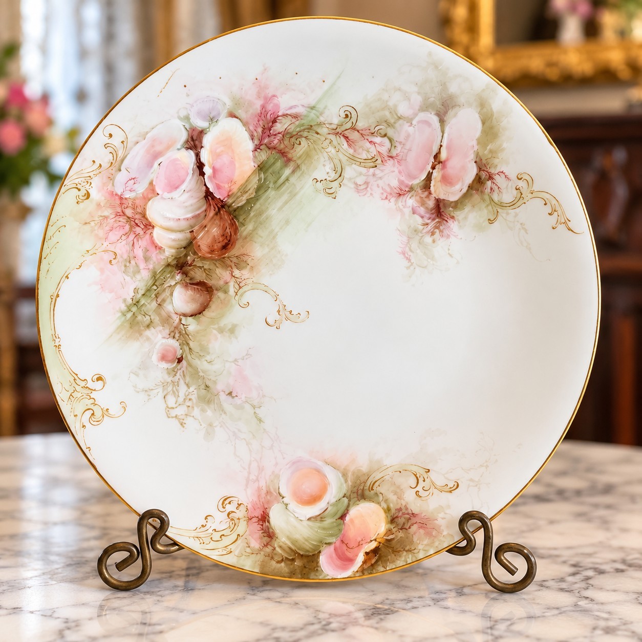 Antique T&V Limoges France Plate Hand Painted by Sr. Marie Adelaide Bodde c1900