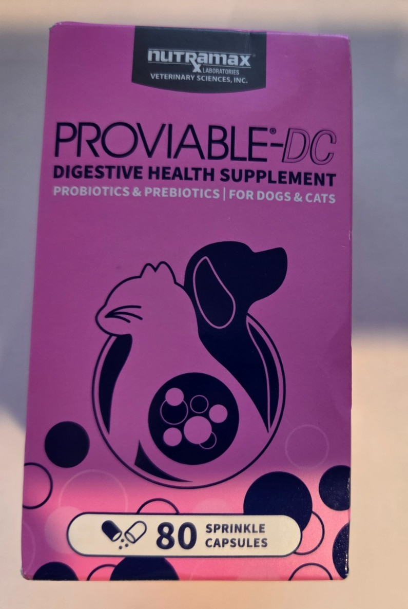 Nutramax Proviable DC DIGESTIVE HEALTH 80 Sprinkle Capsules for Dogs and Cats