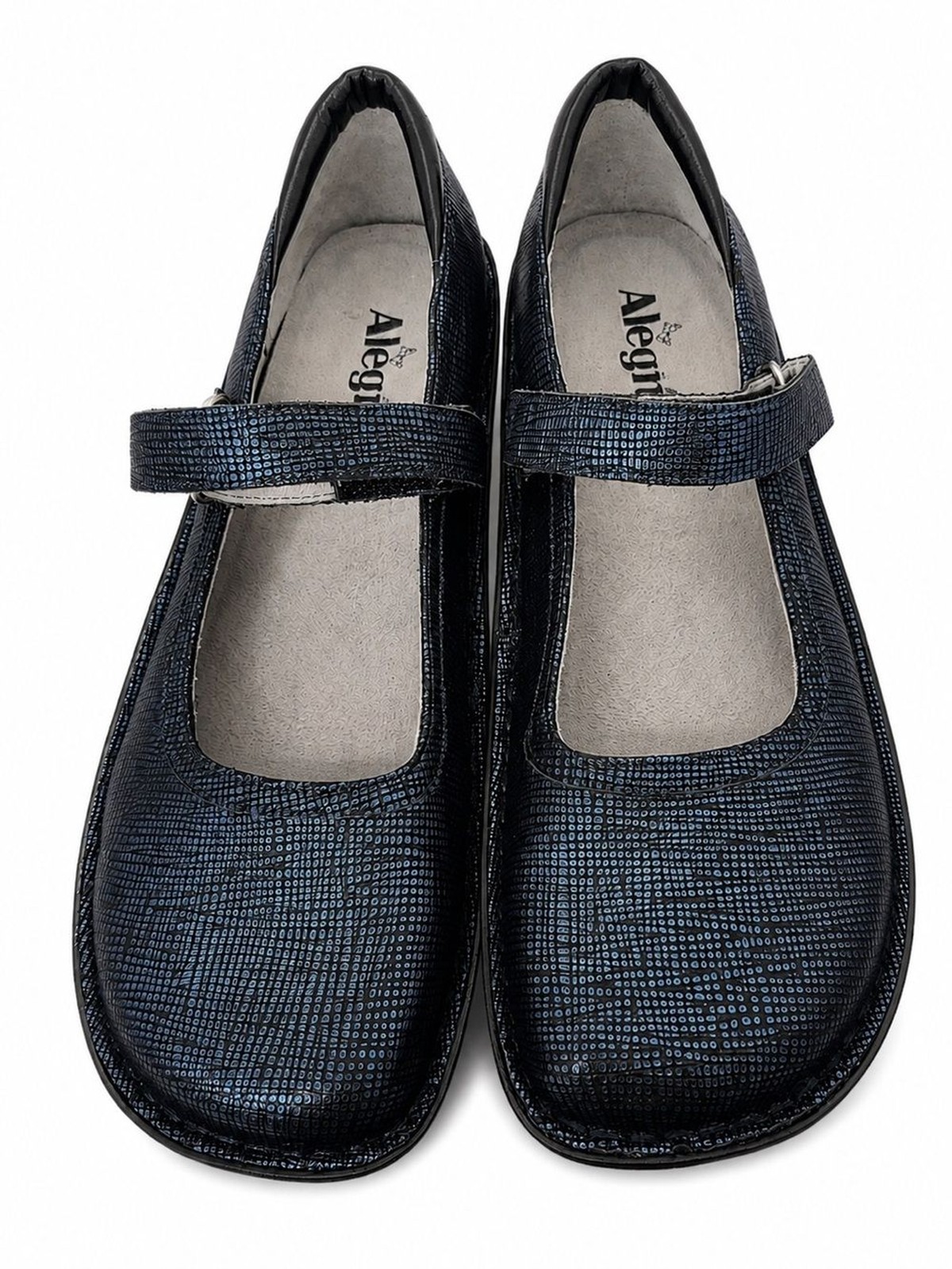 Alegria Belle Mary Jane BEL-385 Blue Metallic Lizard Leather 42 EU 11-11.5 US Alegria Belle Mary Jane BEL-385 Blue Metallic Lizard Leather 42 EU 11-11.5 US
