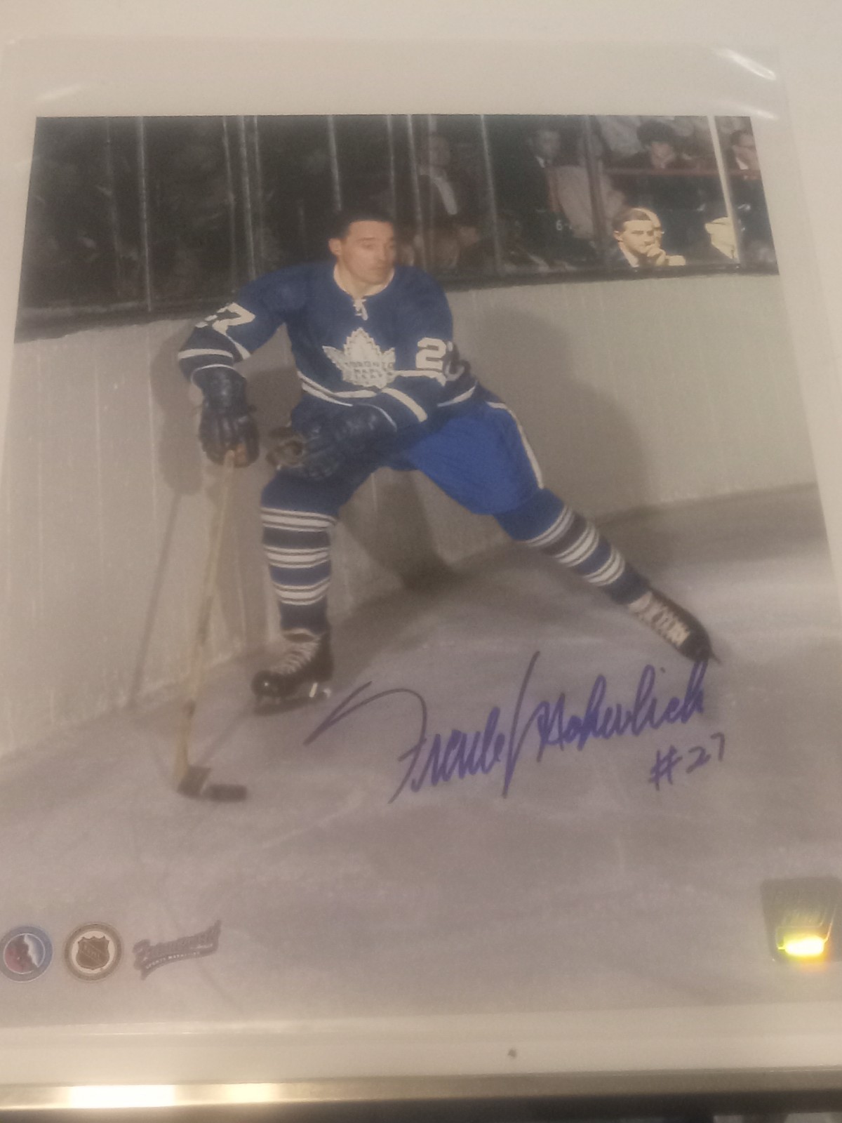 FRANK MAHOVLICH THE BIG M TORONTO MAPLE LEAFS SIGNED 8X10 GLOSSY PHOTO
