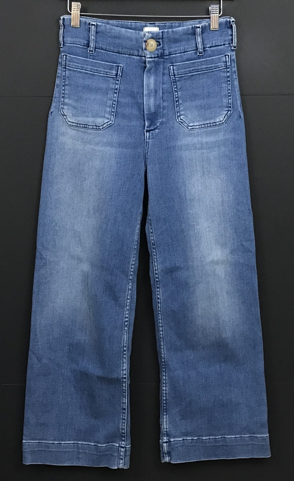 Anthropologie Maeve The Colette Cropped Wide-Leg Jeans Blue Denim Size 26