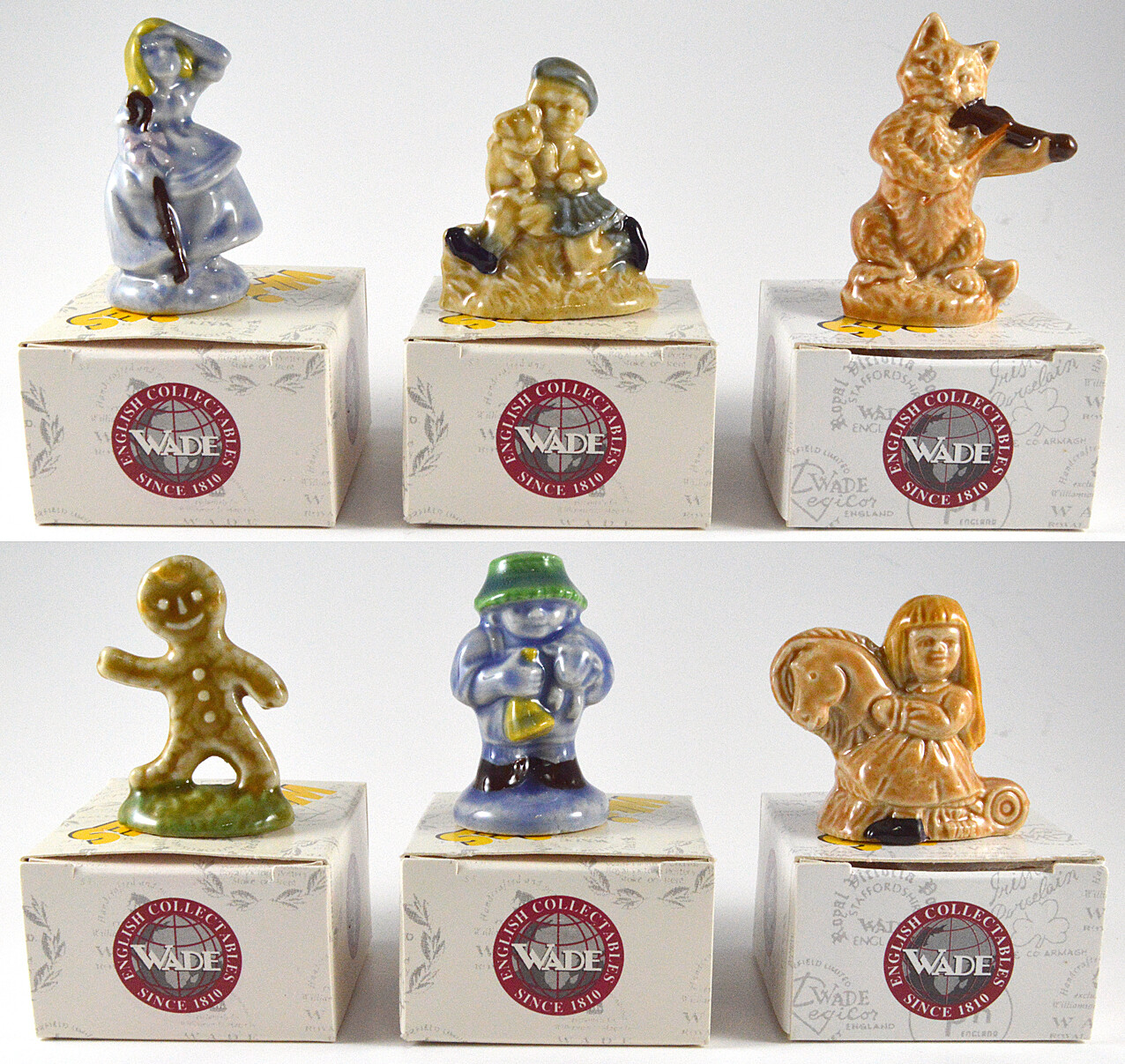 WADE COMPLETE SET OF 6 NURSERY SET 2  WHIMSIES SET 4, 2001   ALL  BOXED