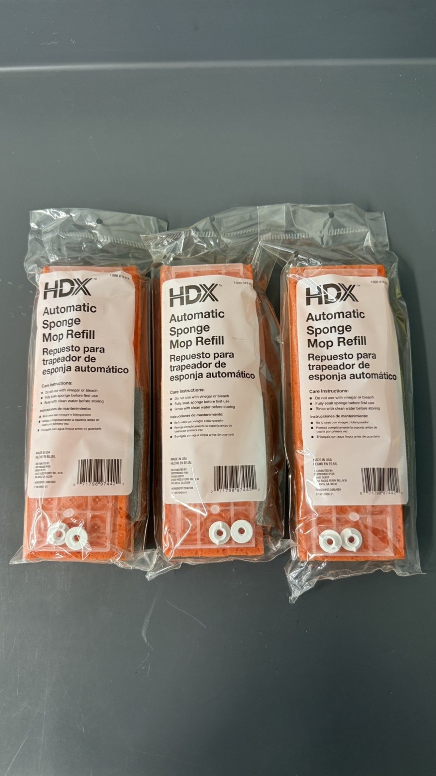 (3) HDX 1000018618 Automatic Sponge Mop Refill, Type S, 9” *FAST SHIPPING*