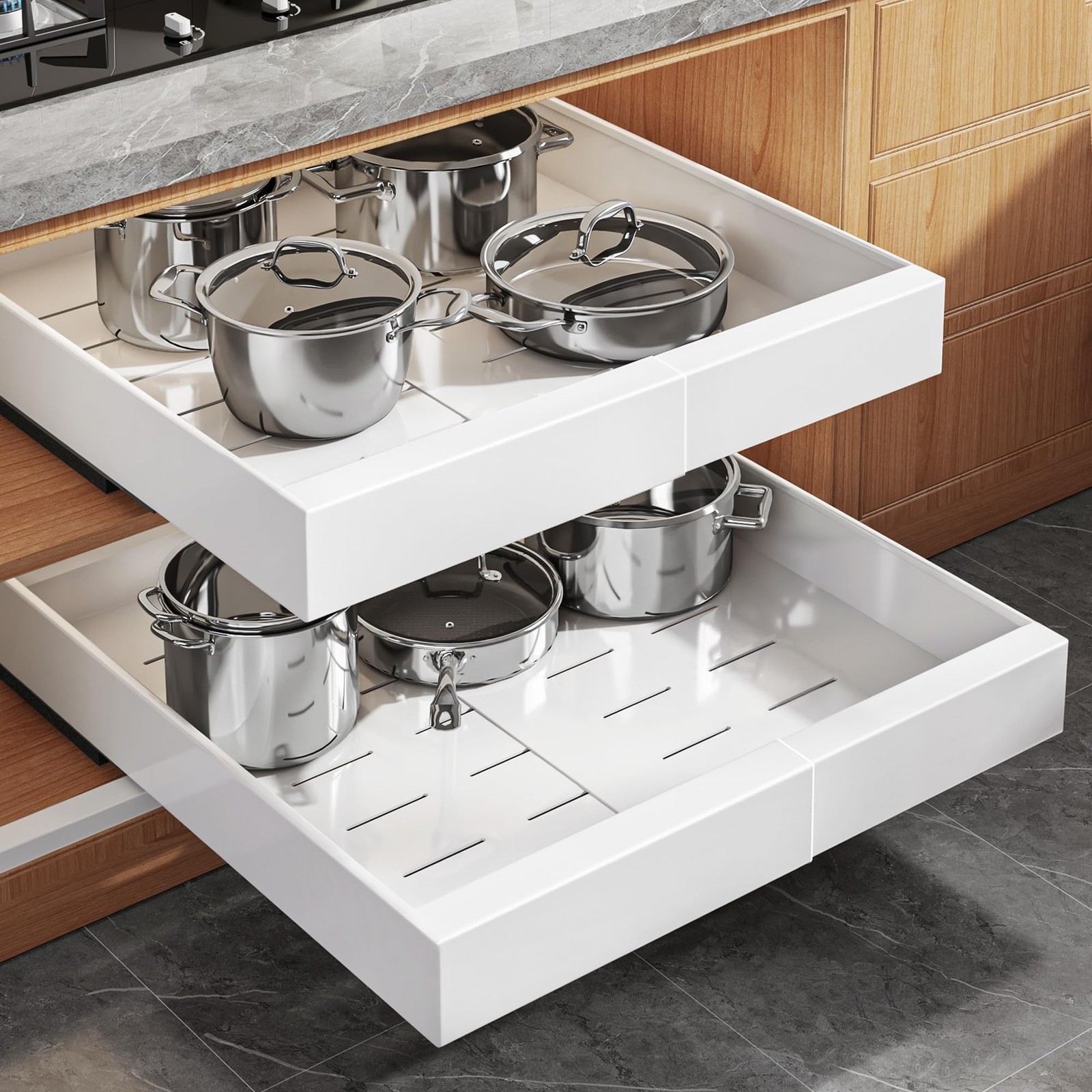 Seinloes 2Pack Expandable Pull Out Cabinet Organizer 21\