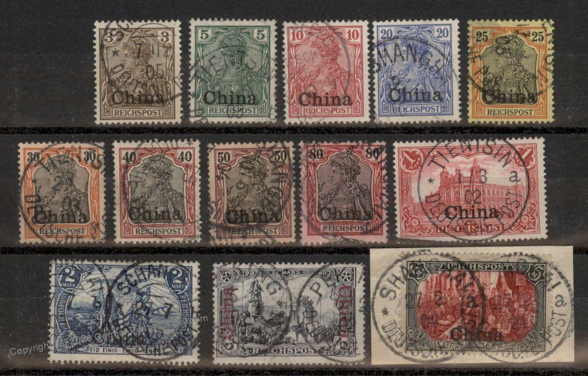 Germany 1901 China Reichspost Mi15-27III Set Used 93229