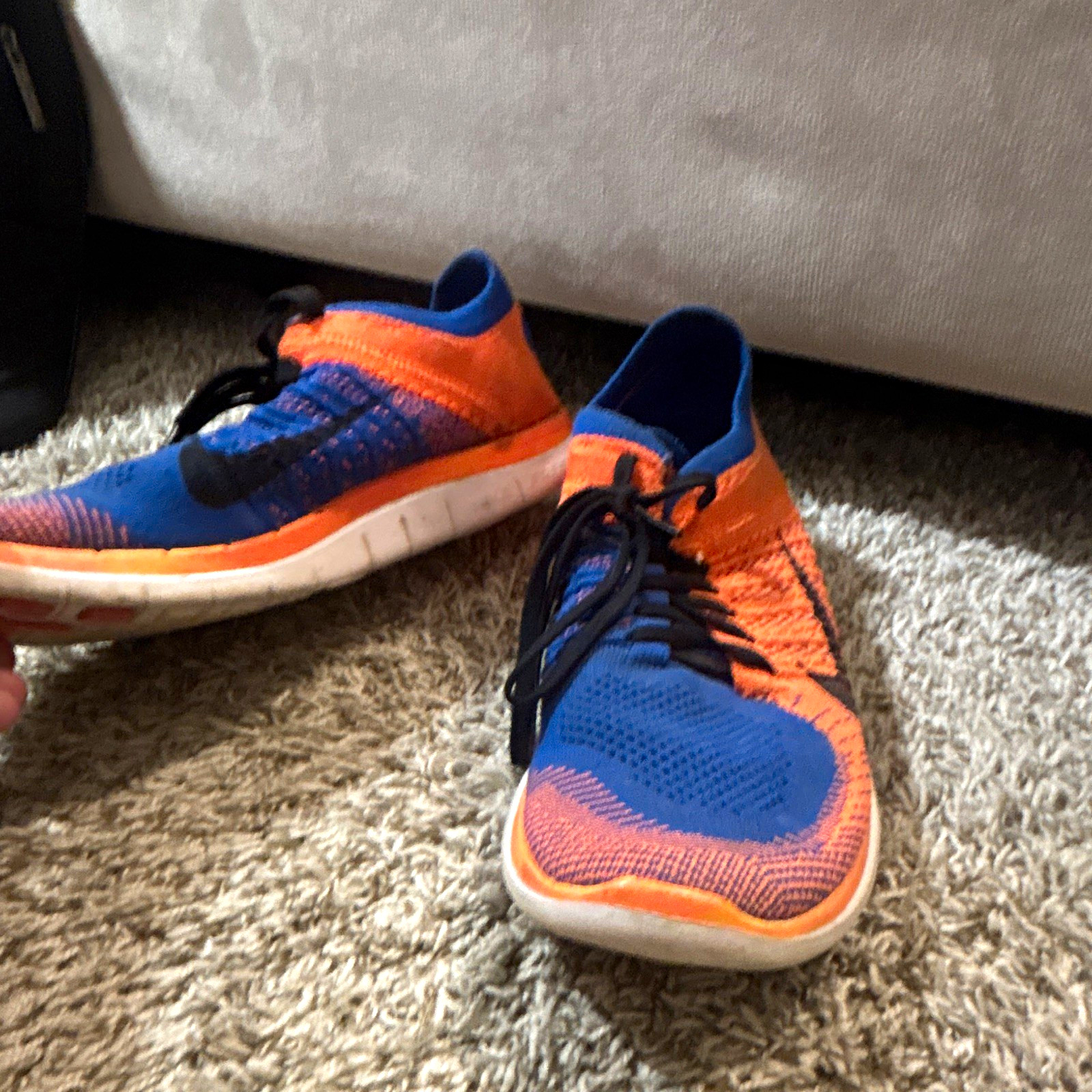 Nike Men’s Low Top Lace-Up Athletic Sneakers Blue/Orange Rubber Outsole