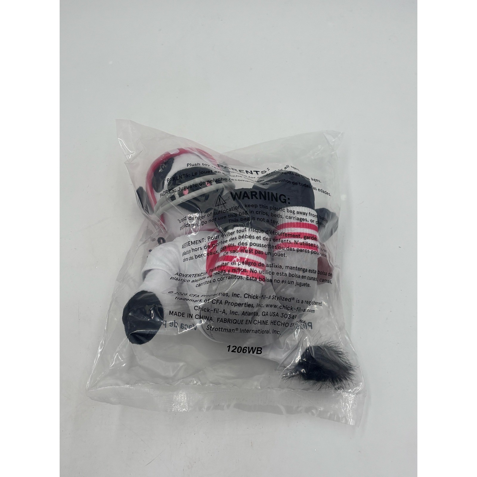 Chick-fil-A Football Player Cow Plush Eat Mor Chikin Mascot New In Bag #67 Chick-fil-A Football Player Cow Plush Eat Mor Chikin Mascot New In Bag #67