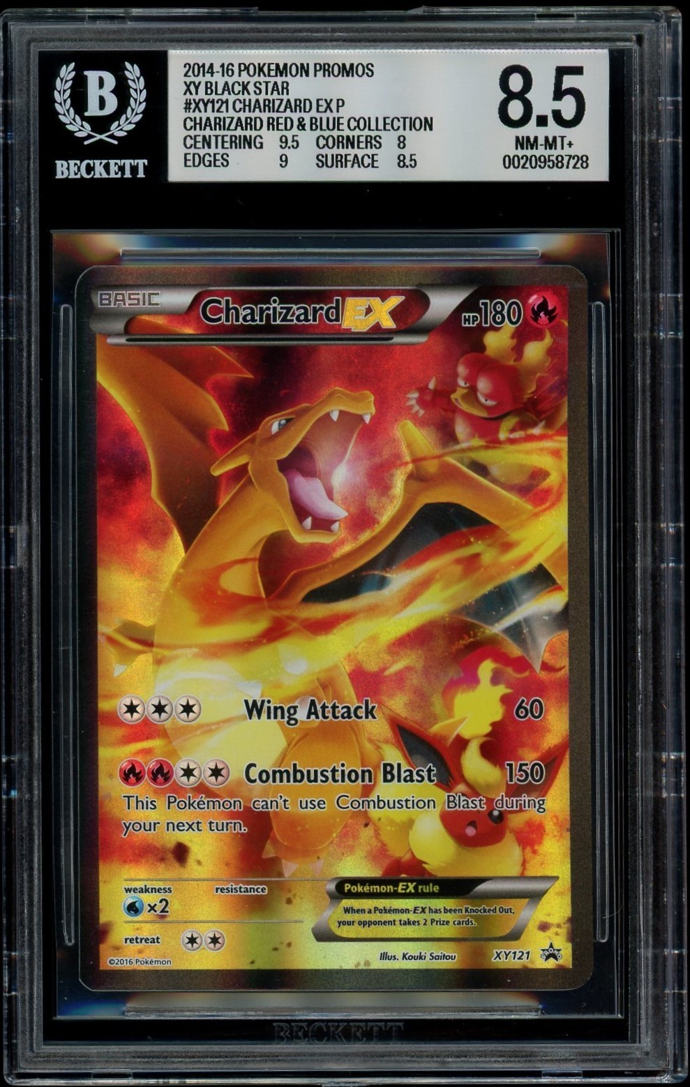 CHARIZARD EX 2014-2016 Pokemon XY Black Star Promo Red & Blue Collection BGS 8.5 CHARIZARD EX 2014-2016 Pokemon XY Black Star Promo Red & Blue Collection BGS 8.5