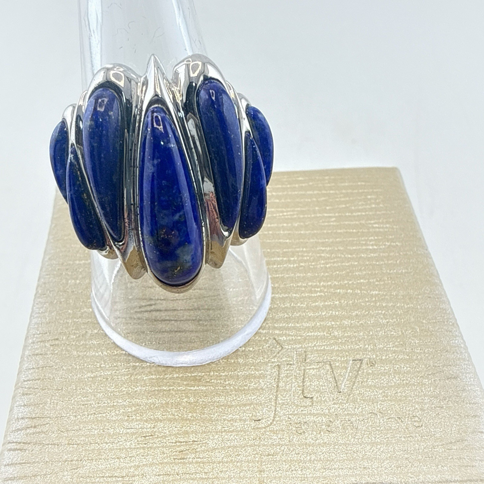 JTV Lapis Lazuli Ring Sterling Silver Blue  Modern 925 Size 10 Artisan Chunky