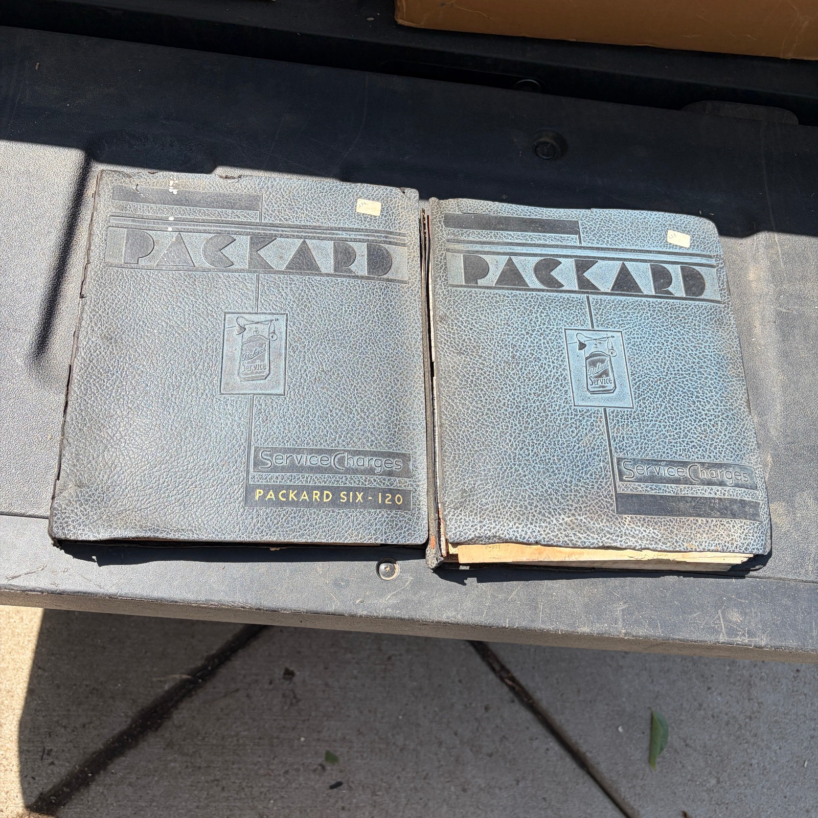 Two 1937 Packard Service Charge Manuals Junior Senior Cars Six 120 Original OEM