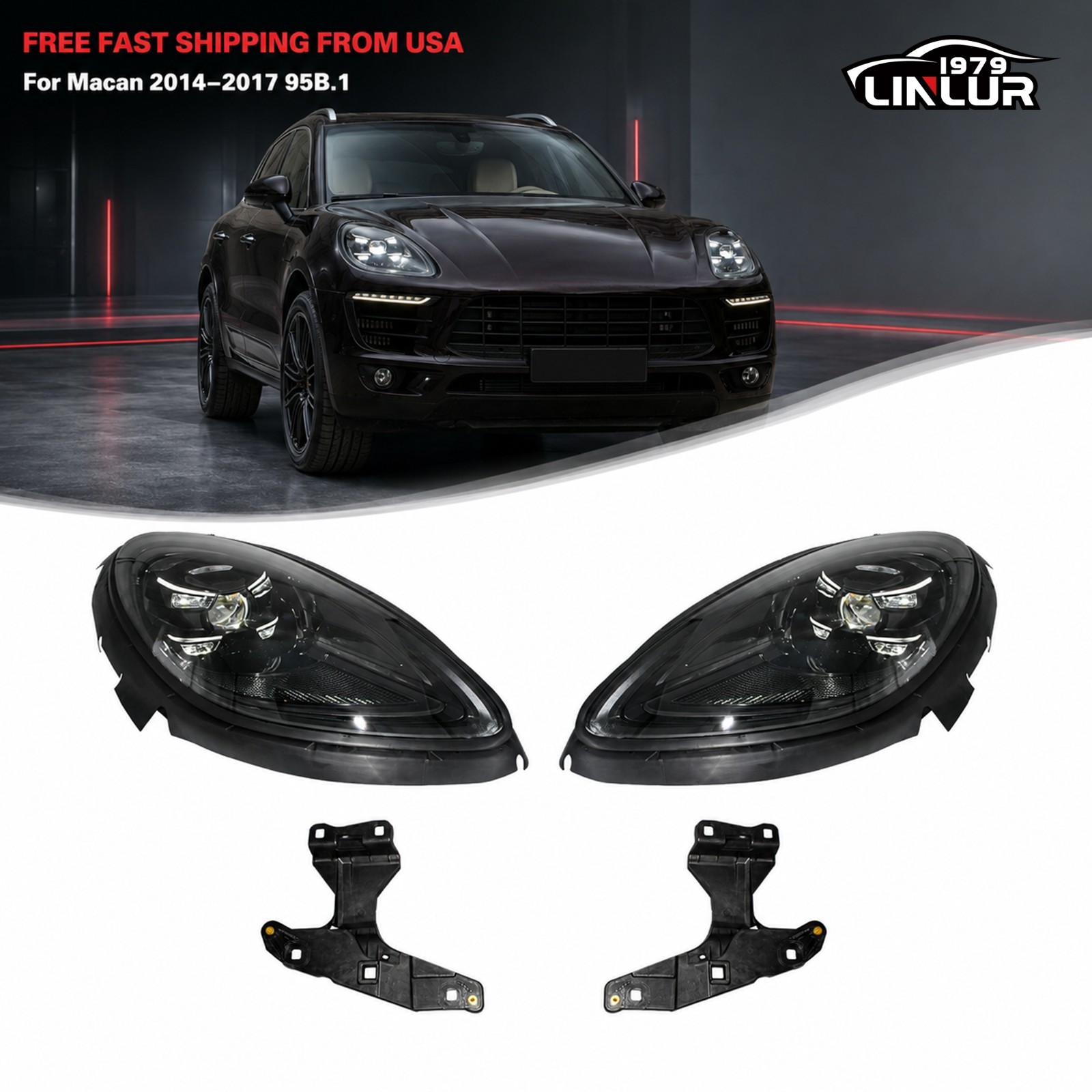 2025 PDLS LED Headlights For 2015-2017 Porsche Macan 95B.1 Xenon With AFS US