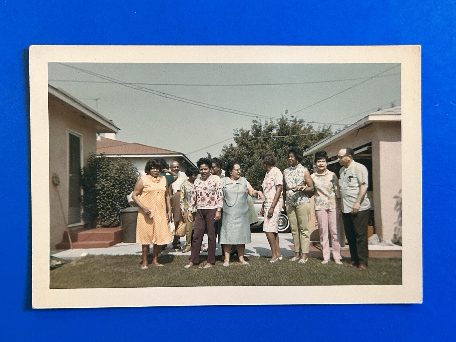 1960s African American Family Group Photo Original Kodak Color Black History