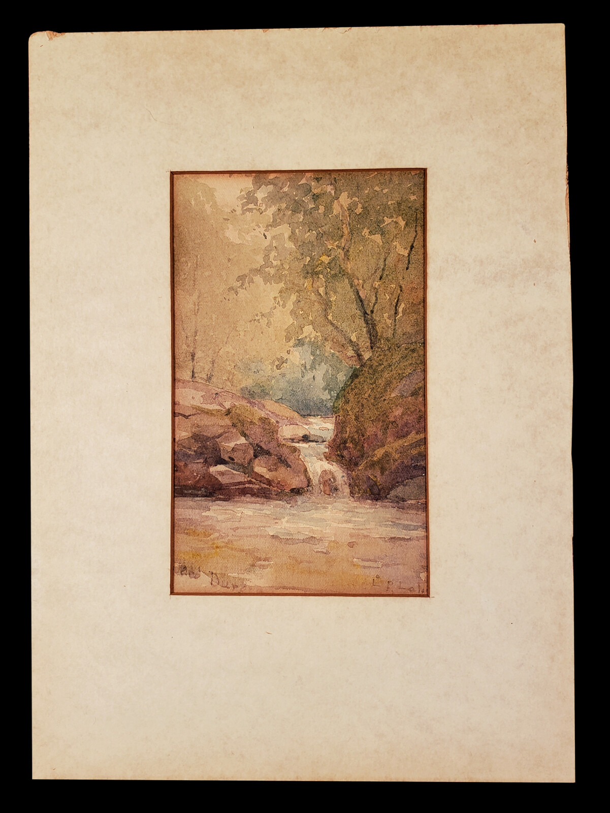 ANTIQUE LORENZO PALMER LP LATIMER WATERCOLOR PAINTING NEVADA CALIFORNIA ARTIST