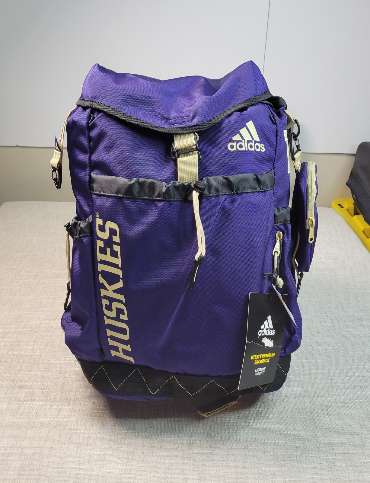 Adidas Washington Huskies Utility Backpack Purple Gold Black Collegiate Premium