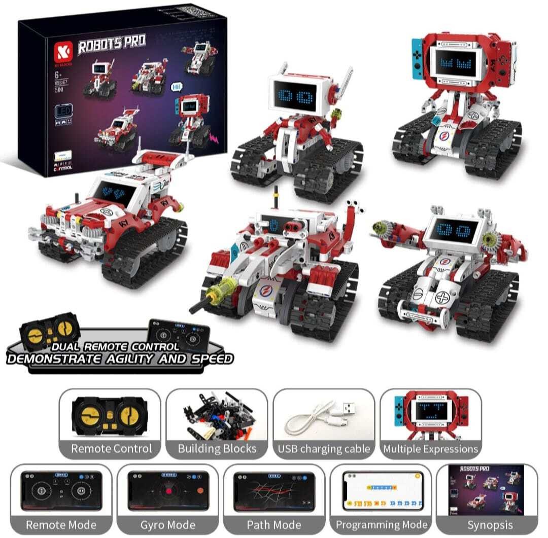 5-in-1 RC Programmable Robot Building Kit 358PCS APP & Remote Control STEM