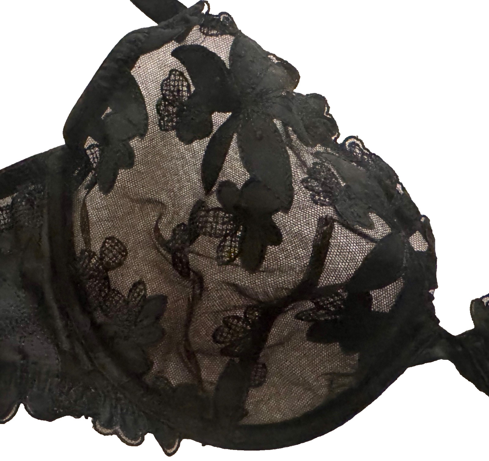 Victoria\'s Secret 34D Black Lace Satin Unlined Plunge Underwire Strappy Bra Victoria\'s Secret 34D Black Lace Satin Unlined Plunge Underwire Strappy Bra