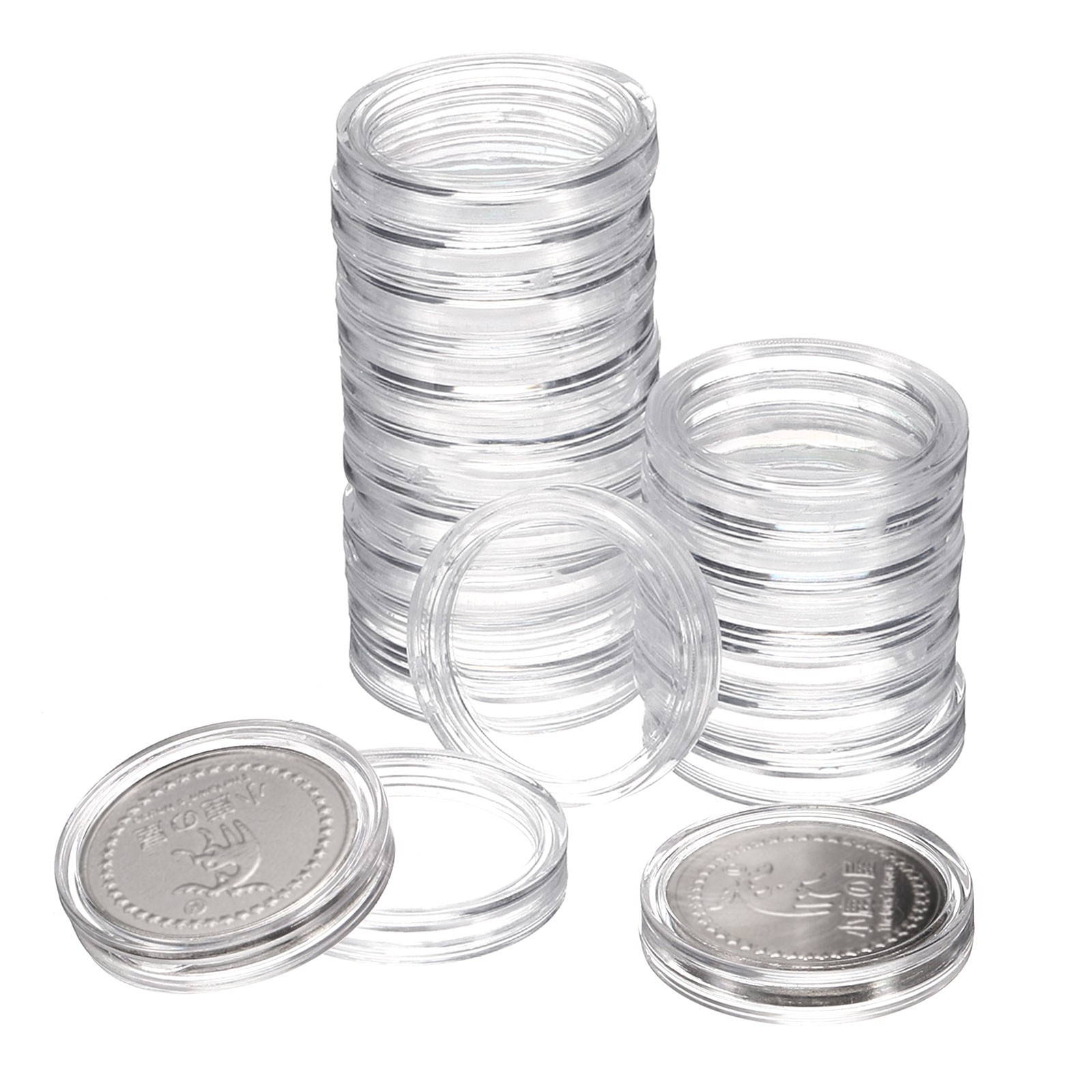 20Pcs 20mm Silver Dollar Coin Holders Round Plastic Coin Capsule Acrylic 20Pcs 20mm Silver Dollar Coin Holders Round Plastic Coin Capsule Acrylic