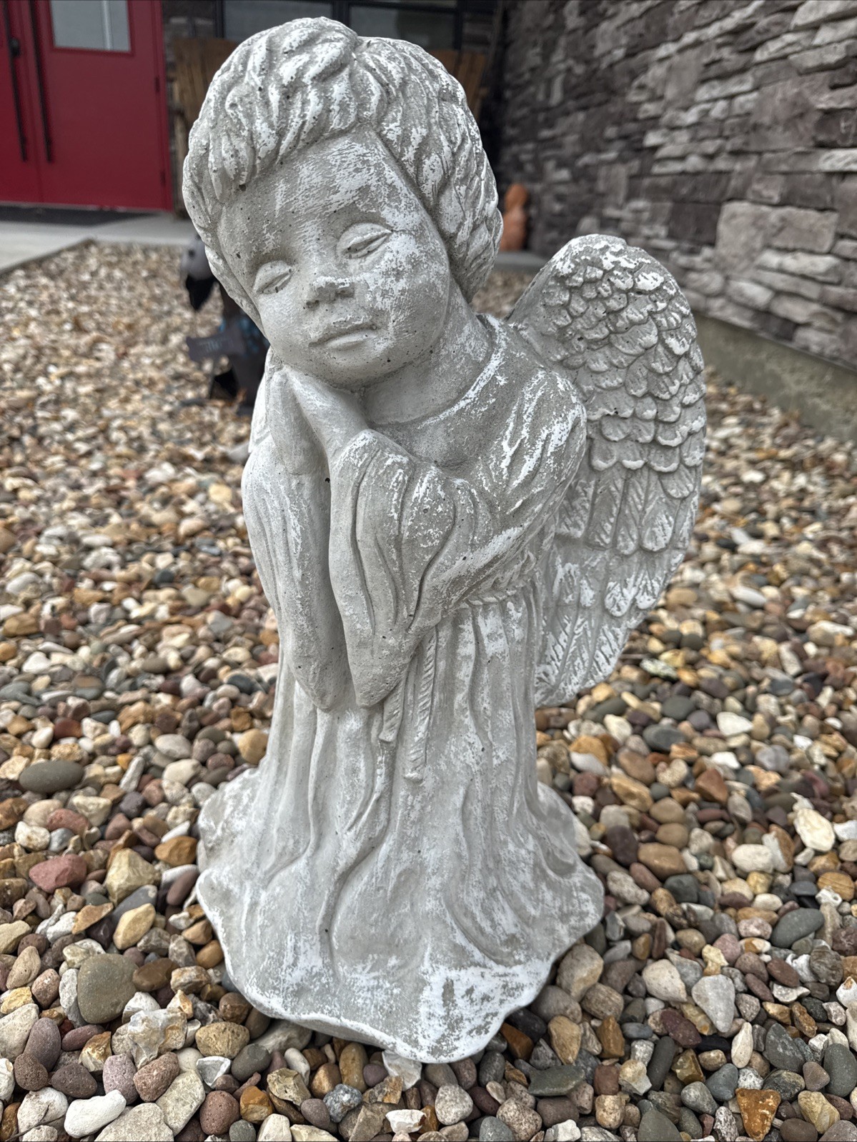Beautiful Old Concrete Angel Garden Statue