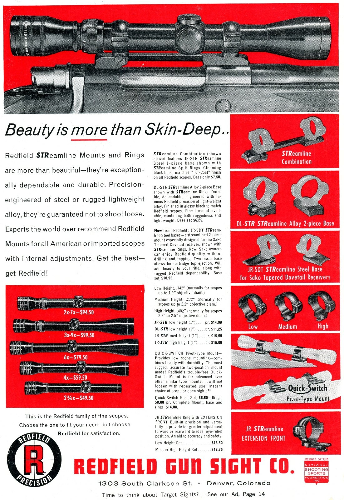 Vintage Ad Print Redfield Gun Sight Company , 1963   11.5 x 8.