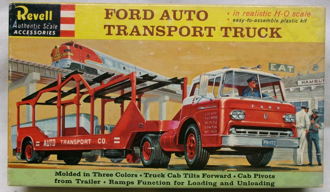 NEW Vintage Revell HO Scale Ford Auto Transport Truck (T-6021:129) 1960's