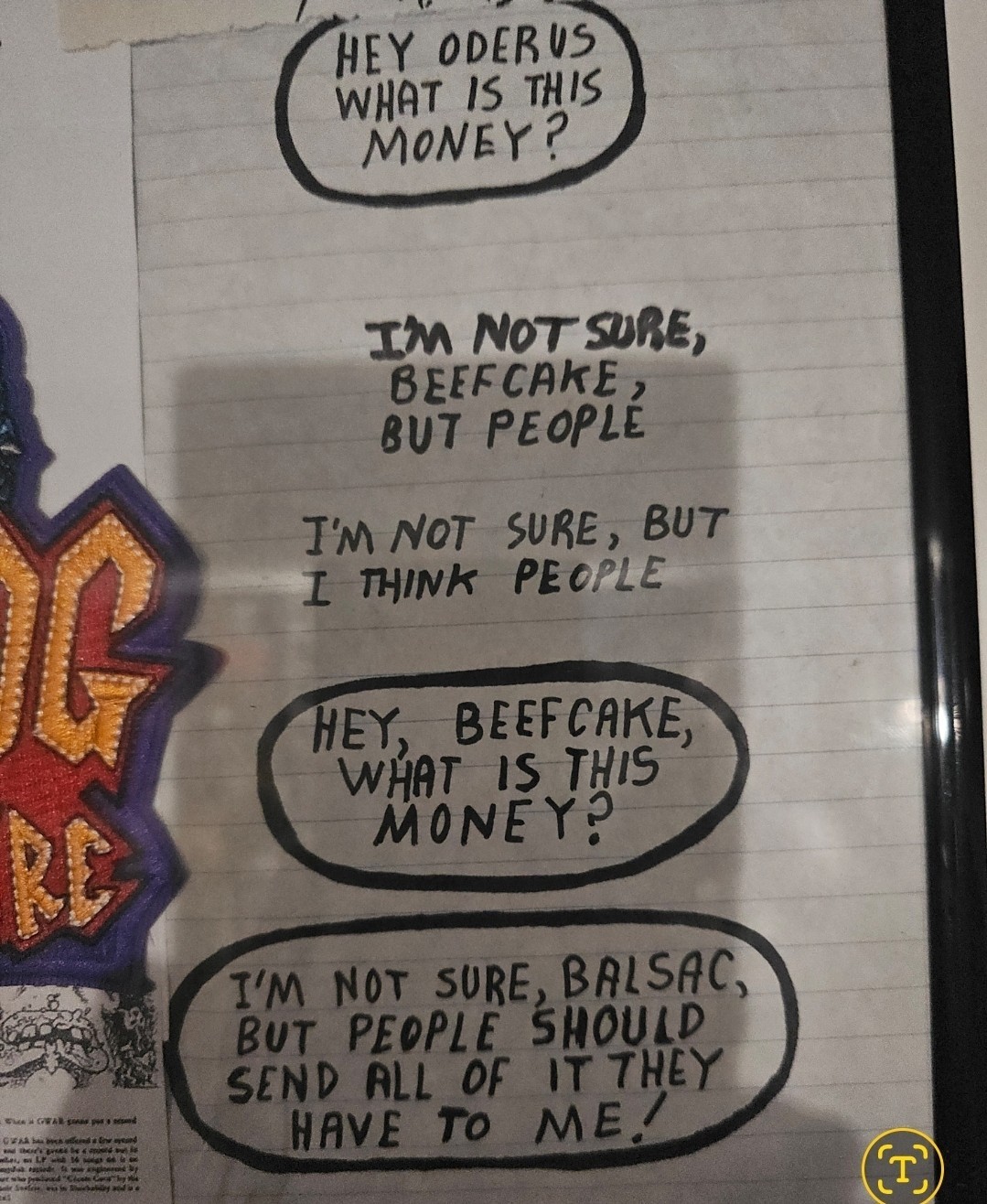 Original Inked GWAR Merch Flyer Dialogue Balloons From Huntar Jackson 90s Era