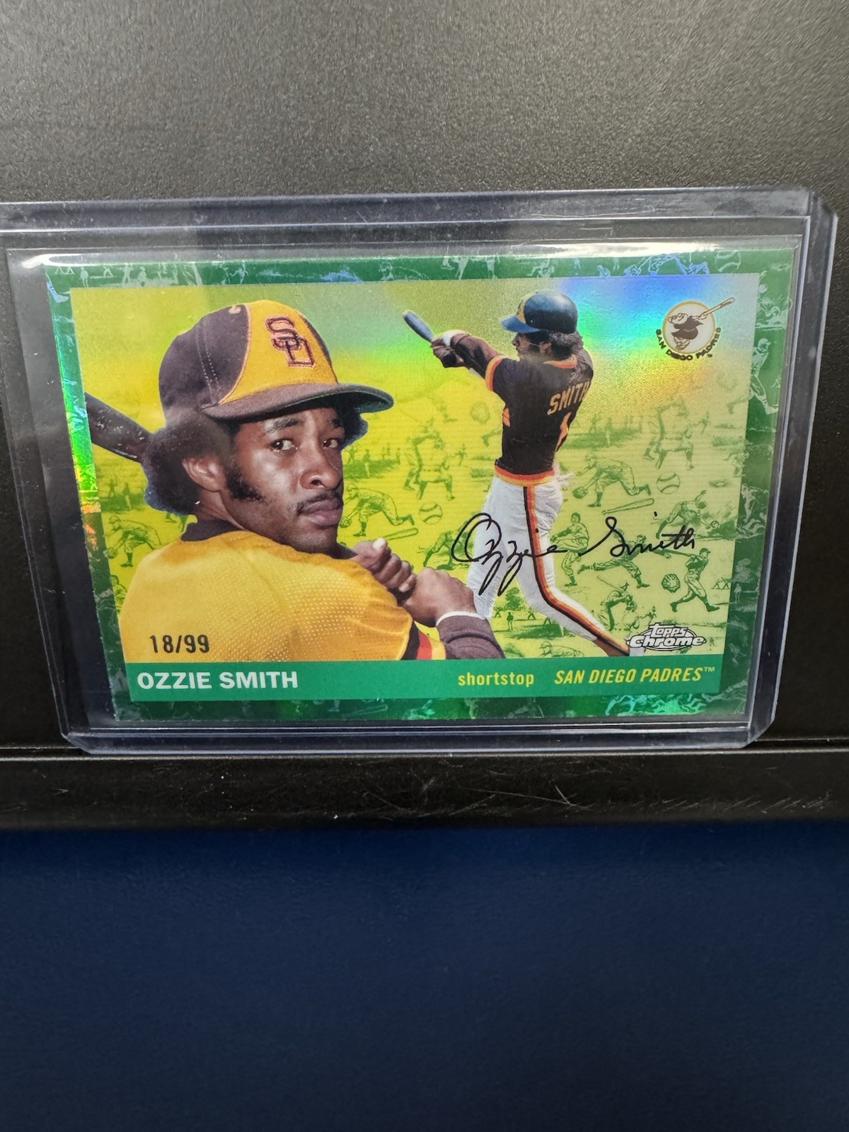 2025 Topps Chrome Platinum Anniversary - Ozzie Smith  Green Wave Refractor /99