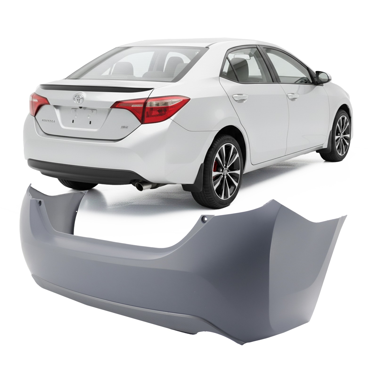 2014-2019 Toyota Corolla Sedan Primed Rear Bumper Cover TO1100309 5215903901