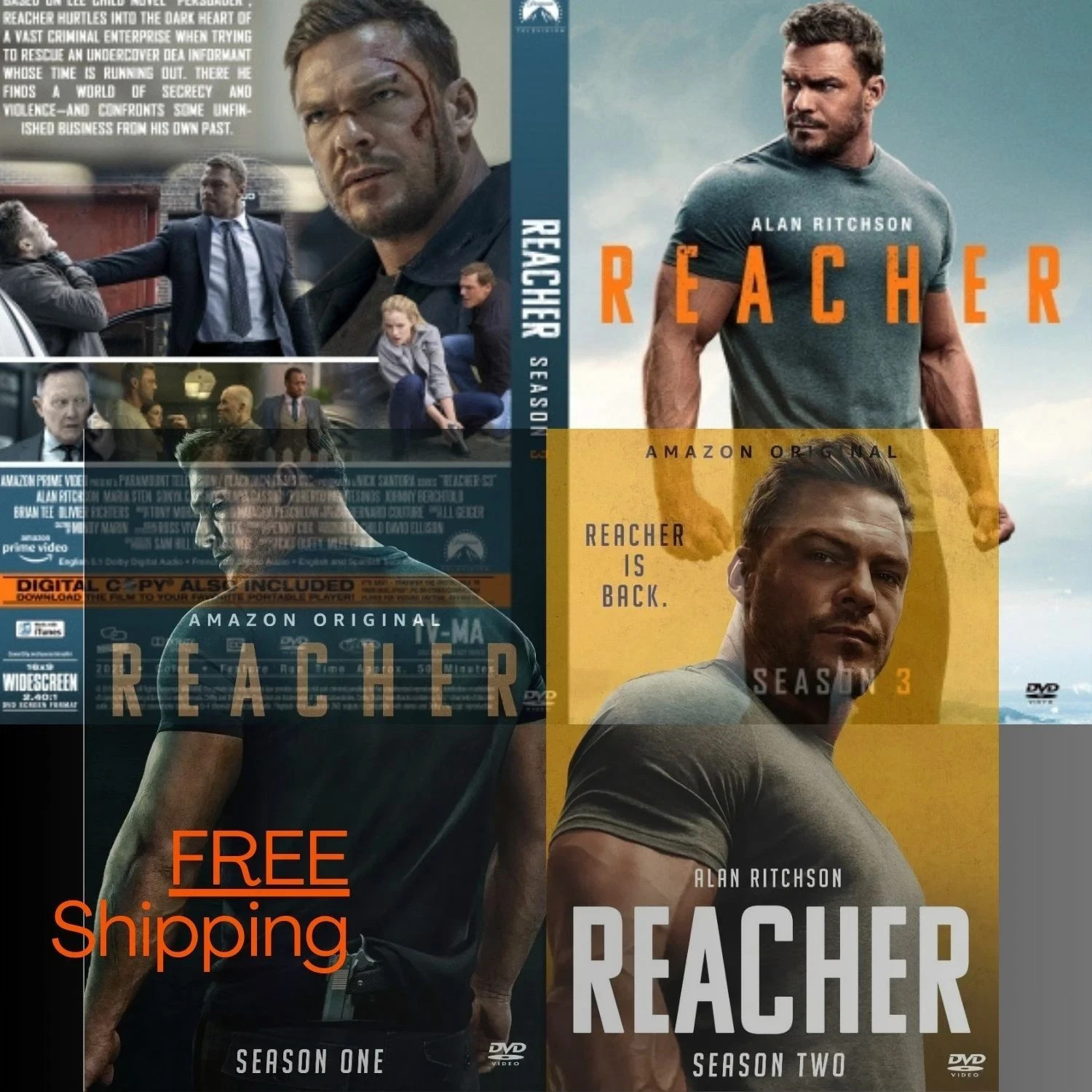 Reacher : TV Series DVD Complete Set Season 1&2 & NewTHREE Full HD English Reacher : TV Series DVD Complete Set Season 1&2 & NewTHREE Full HD English