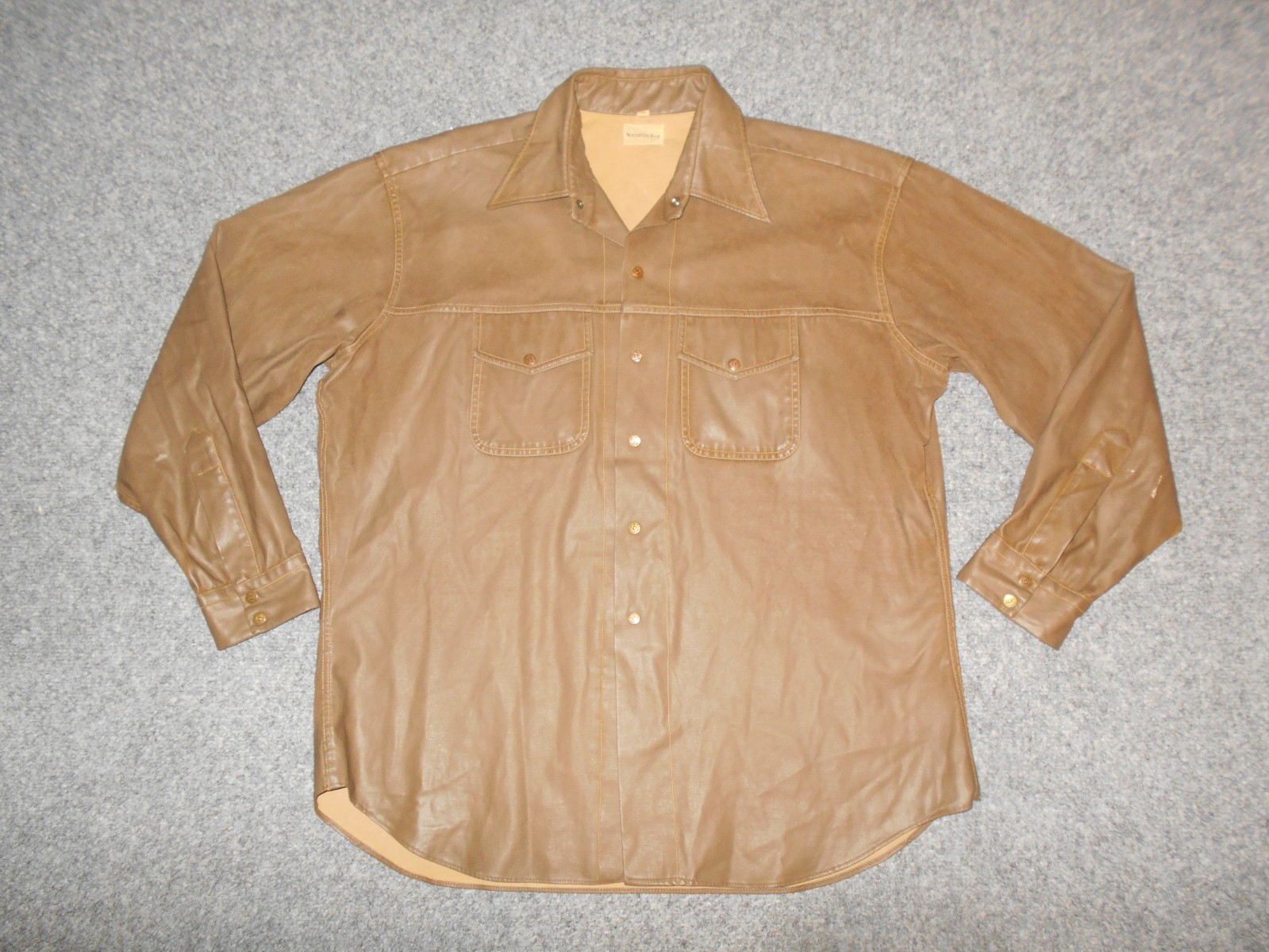 NORDSTROM BEST VTG 70\'S WAXED COTTON WEST CAL.45 MENS XL WESTERN SHIRT        