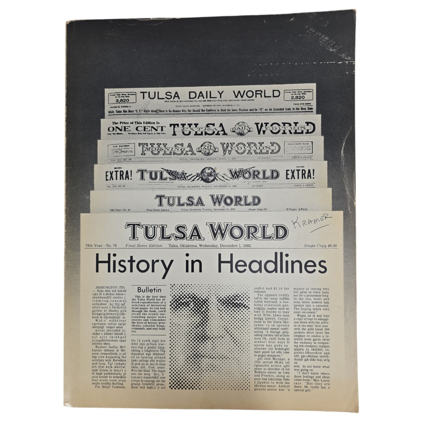 Tulsa World History in Headlines Oklahoma Newspaper 1982 Picture Book 75 Yrs Vtg Tulsa World History in Headlines Oklahoma Newspaper 1982 Picture Book 75 Yrs Vtg