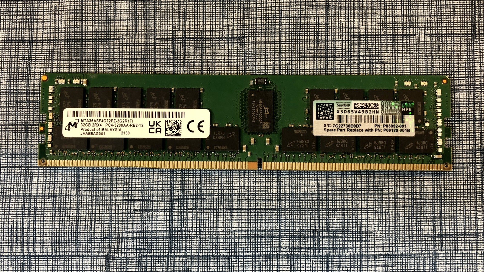 Micron 32GB PC4-3200AA-R 2Rx4 DDR4 ECC REG RDIMM Memory MTA36ASF4G72PZ-3G2R1TI