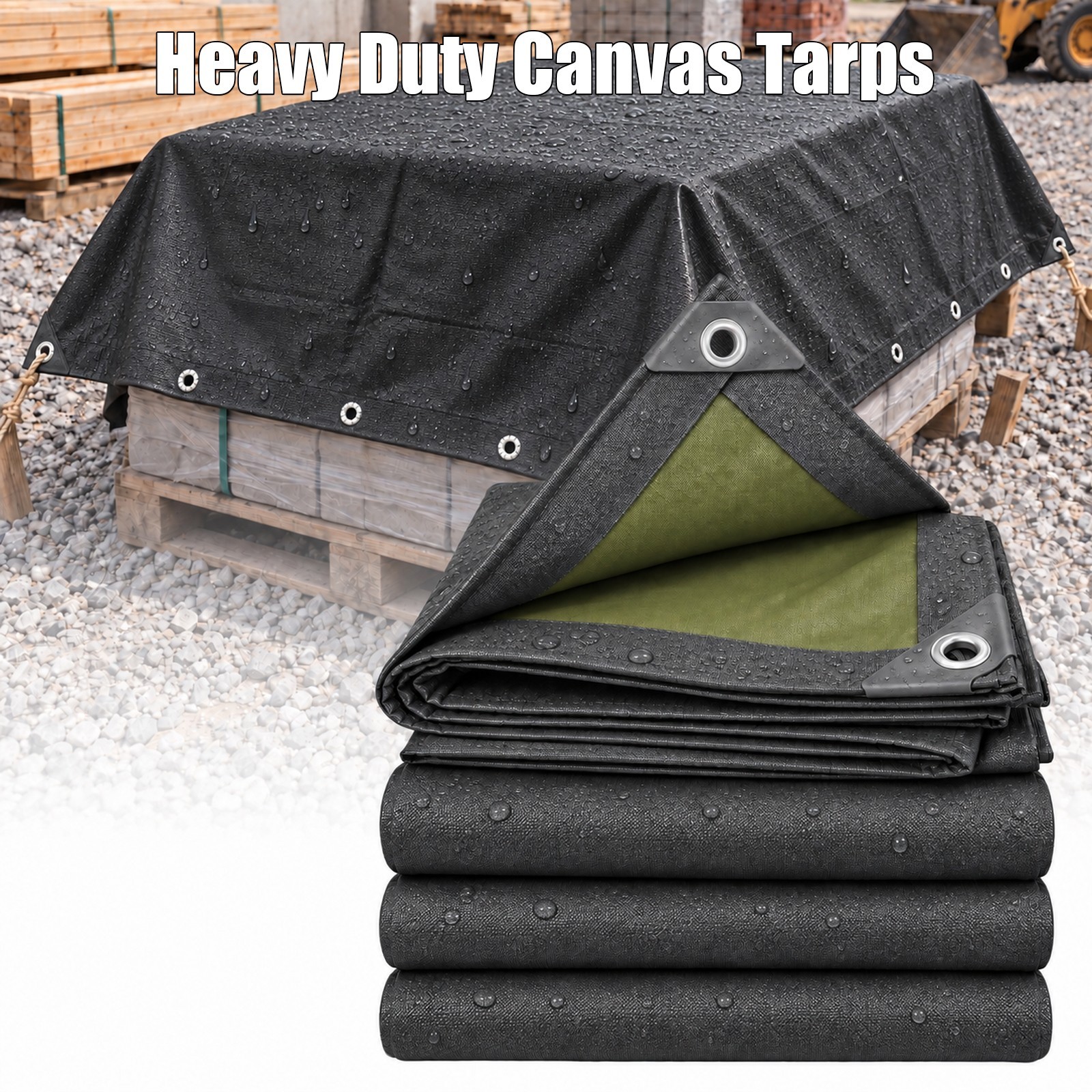 Super Heavy Duty Poly Tarp 16Mil Waterproof Canopy Cover Tarpaulin