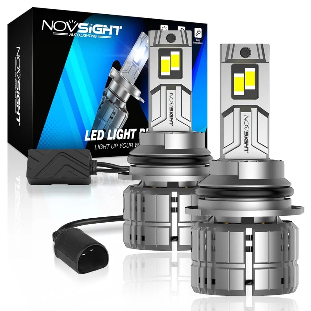 NOVSIGHT Car Truck 9007 LED Headlight Bulbs Low Beam N60 250W 6500K White 2 Pack