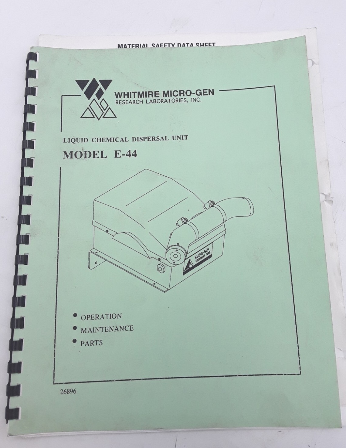 Whitmire Micro-Gen Liquid Chemical Dispersal Unit E-44 Manual Whitmire Micro-Gen Liquid Chemical Dispersal Unit E-44 Manual