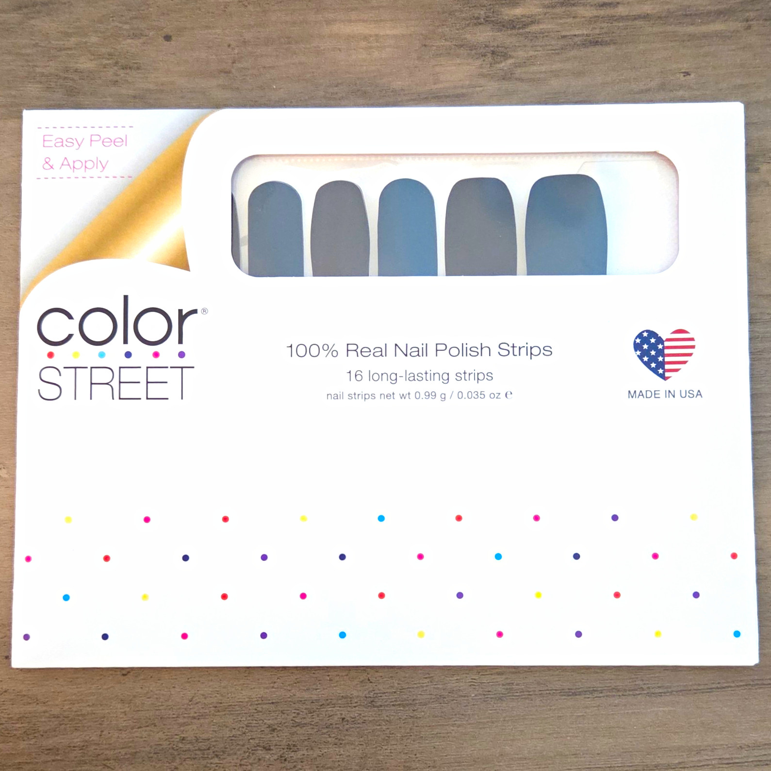 Color Street 100% Real Nail Polish Strips Solid Blue Long Square 16 FMS085 Color Street 100% Real Nail Polish Strips Solid Blue Long Square 16 FMS085