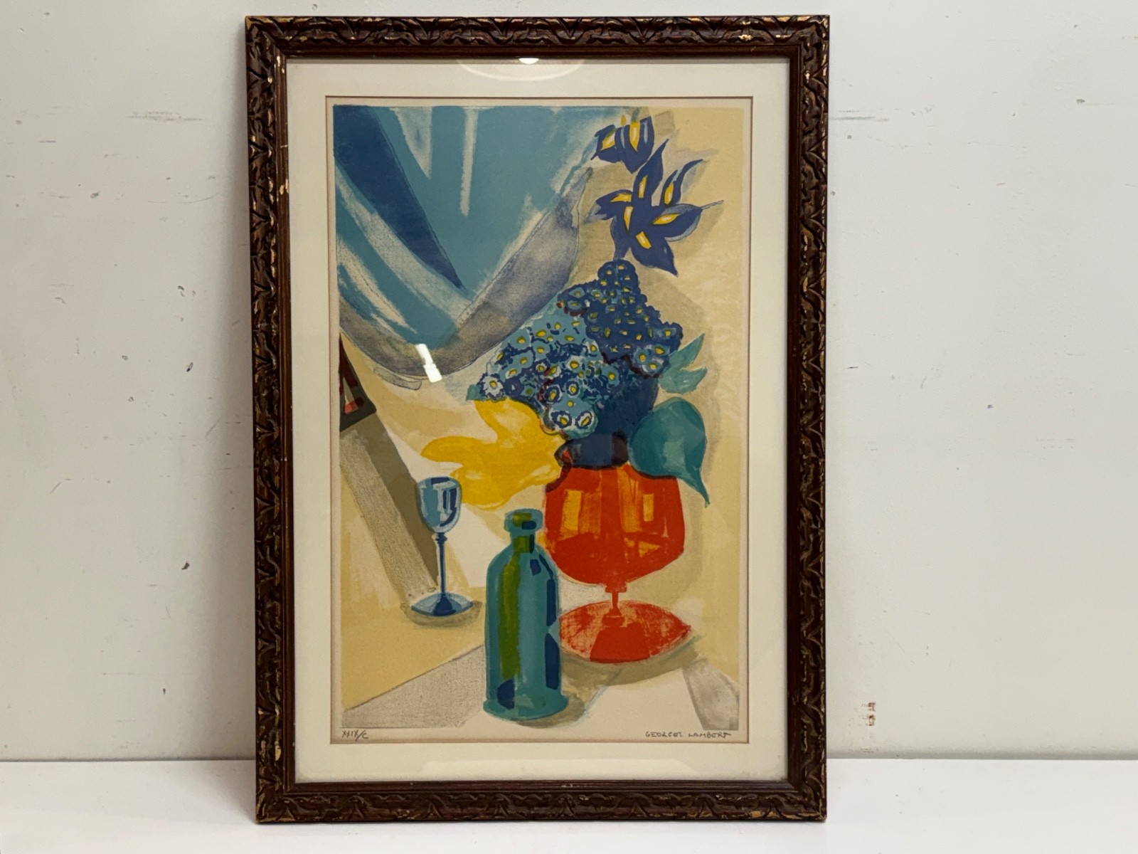 Vintage “Les Iris” Signed Limited Edition Lithograph Georges Lambert Framed COA Vintage “Les Iris” Signed Limited Edition Lithograph Georges Lambert Framed COA