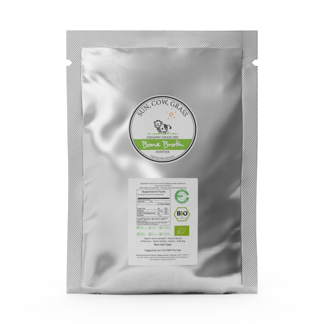 Bone Broth Powder - Pure Protein Organics - Grass-fed