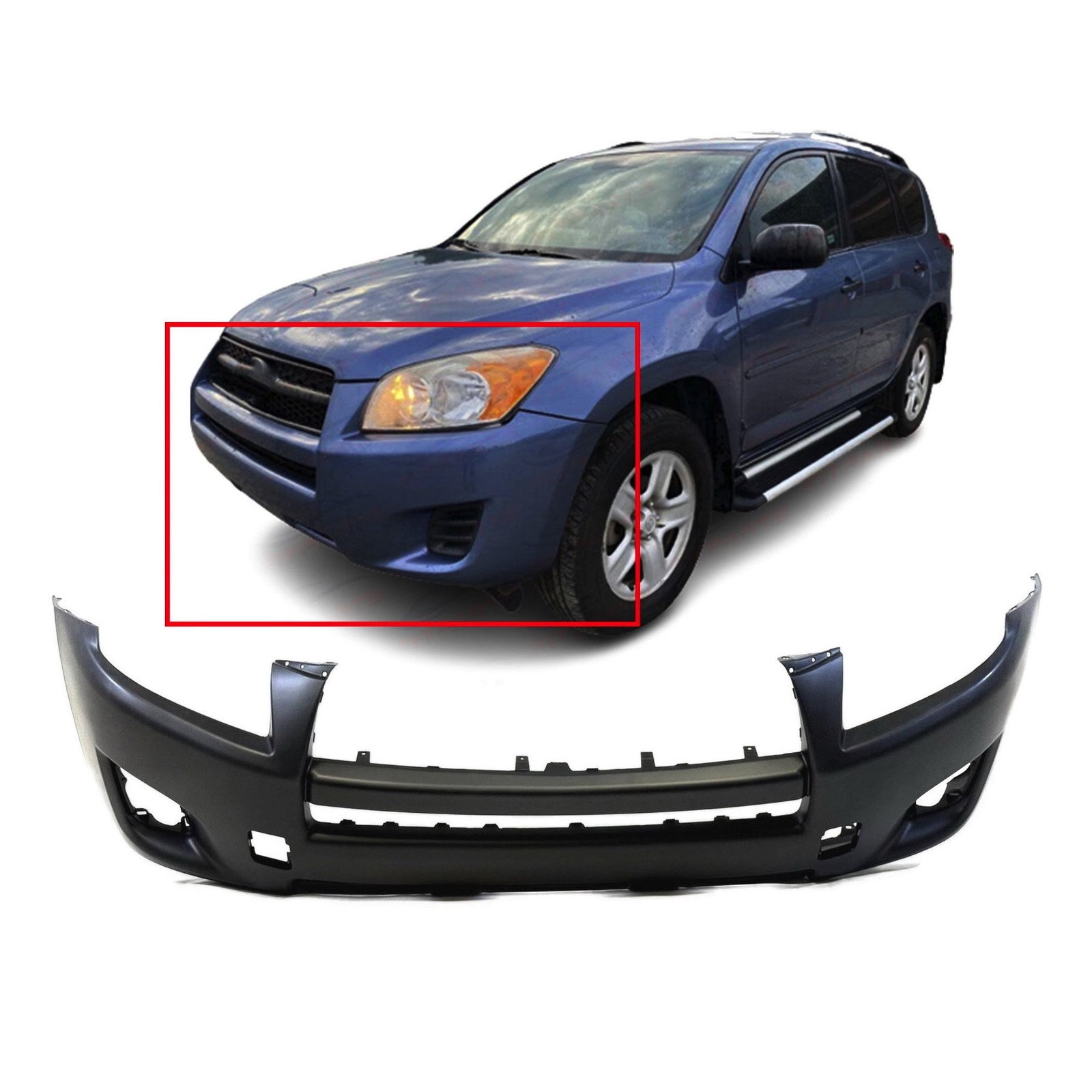 2009-2012 Toyota Rav4 SUV Base Primed Front Bumper Cover TO1000349 5211942970