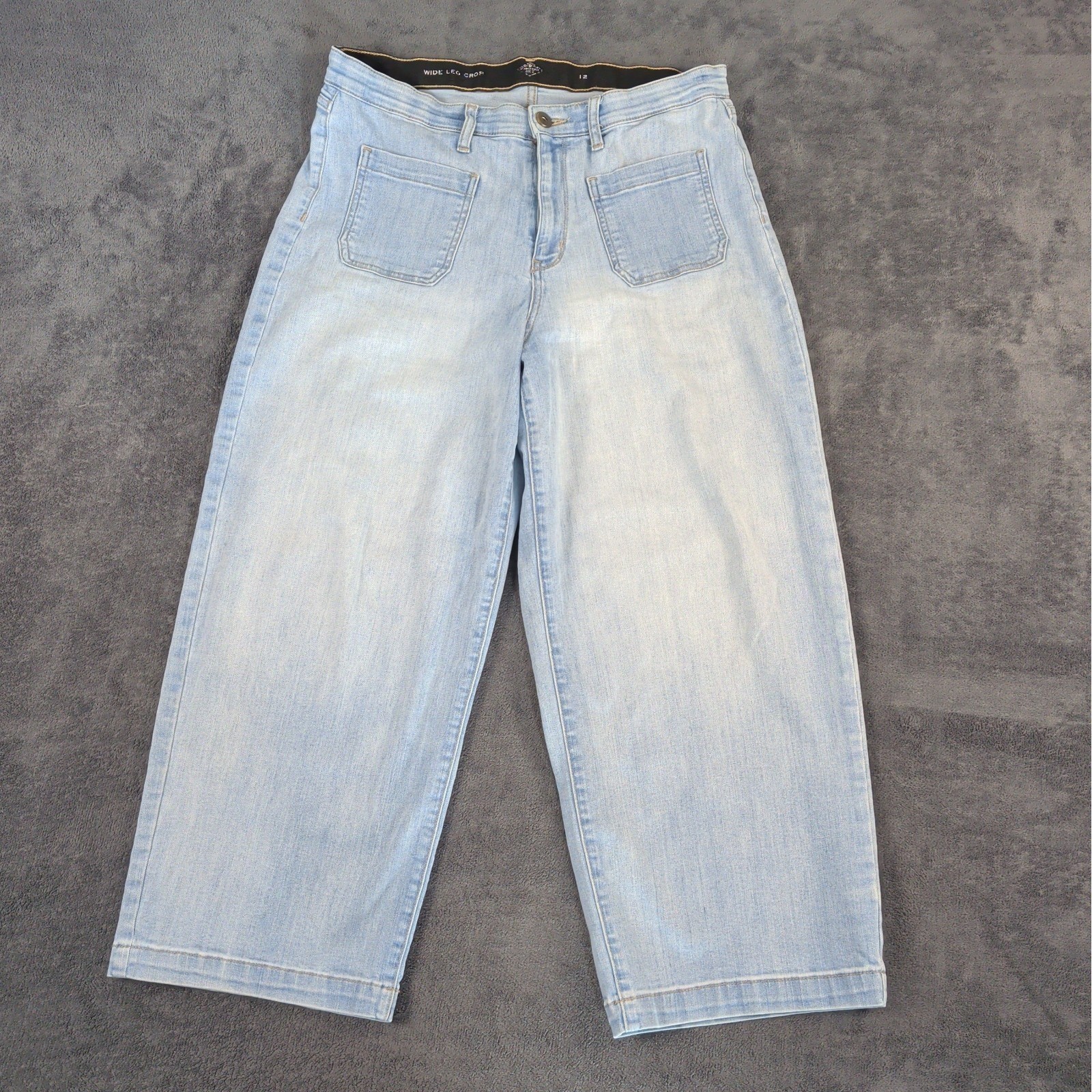 St. John\'s Bay High Rise Wide Leg Crop Jeans Size 12